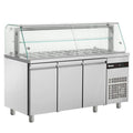 Triple Hinged Door Saladette With Display Case