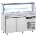 Double Hinged Door Saladette With Display Case